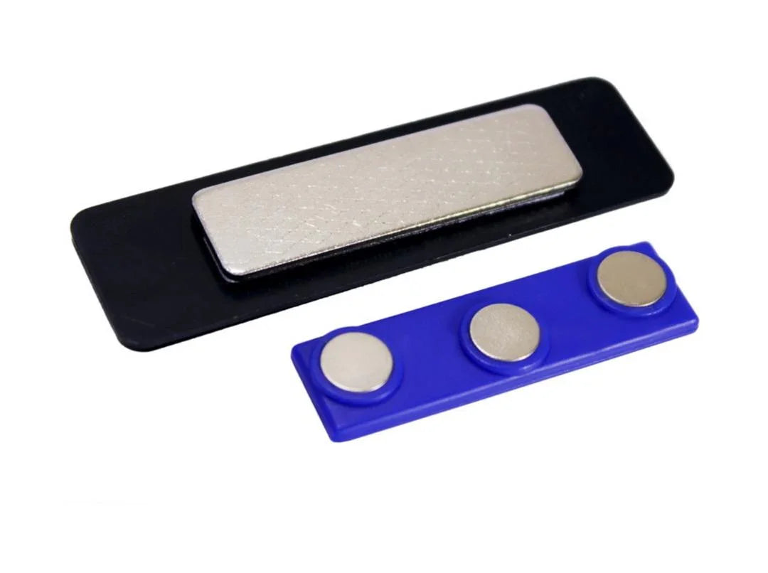 Magnetic Badge Holder – Silver 70x20mm | 7015S | Strong ID Tag Back Support