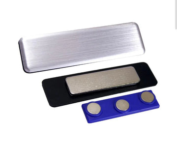 Magnetic Badge Holder – Silver 70x20mm | 7015S | Strong ID Tag Back Support