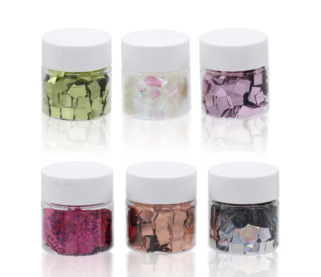 Jags DIY Sequins Square – 6 Color Pack | 30G | Size 2 No
