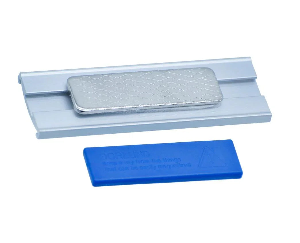 Magnetic Name Badge Holder – 70x20MM Silver Finish