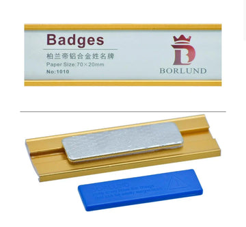 Magnetic Name Badge Holder – 70x20MM Gold Finish