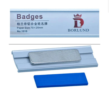 Magnetic Name Badge Holder – 70x20MM Silver Finish