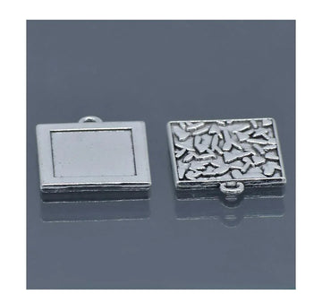 Square Design Metal Craft Charms – Set of 2