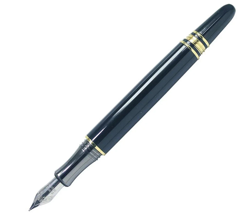 Fountain Pen Black with Golden Clip  Premium Fine Nib Pen for Elegant Writing