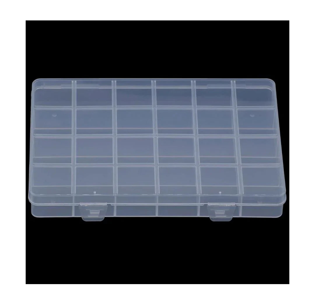 Empty Plastic Storage Box – Grid Design