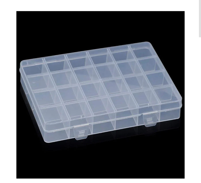 Empty Plastic Storage Box – Grid Design
