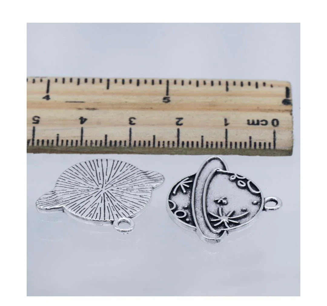 Celestial Space Moon Metal Charms (2 Pcs) | MC-1779