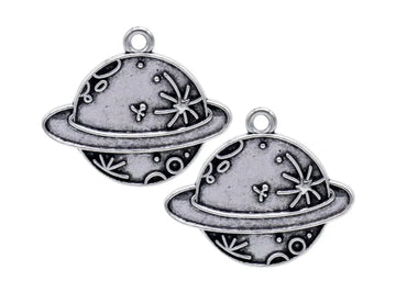 Celestial Space Moon Metal Charms (2 Pcs) | MC-1779