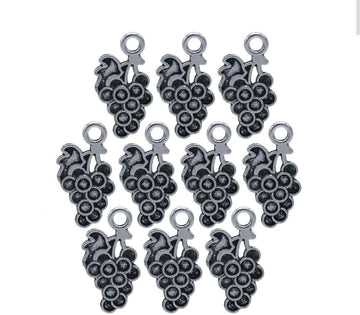 Antique Metal Grapes Charms (10 Pcs) | MC‑3716