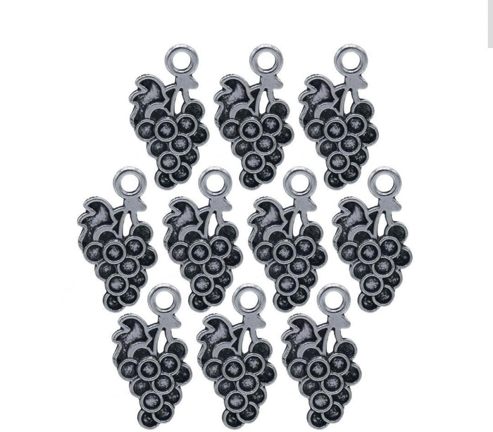 Antique Metal Grapes Charms (10 Pcs) | MC‑3716