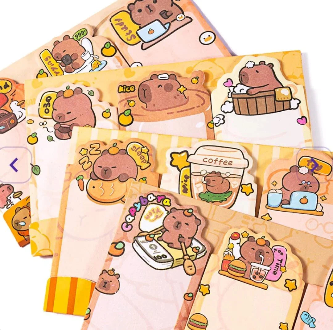 Buy 1 Get 1 Free) Cute Capybara Sticky Notes | Pack with 3 Designs
