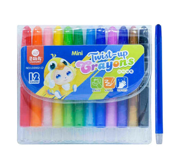 Twist-Up Plastic Crayons – 12 Colours