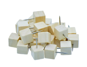 Wooden Soft Board Push Pin – Cube Square – 25 Pcs – WSBP01