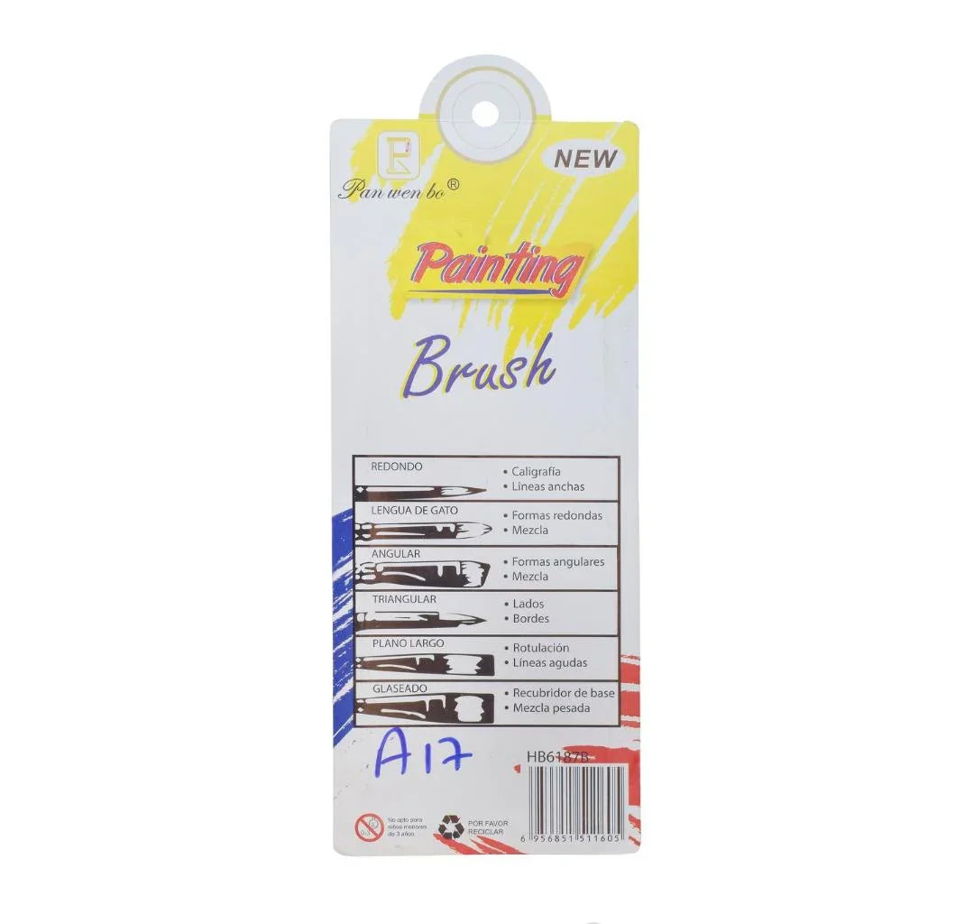 Kids Painting Brush Flat Set of 5 Pcs | HB6187B