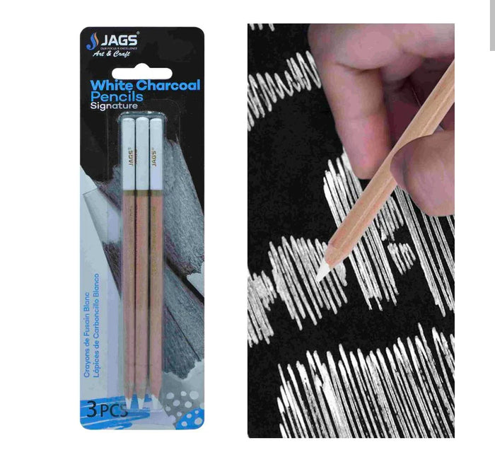 White Charcoal Pencils (3pcs) pack of 1
