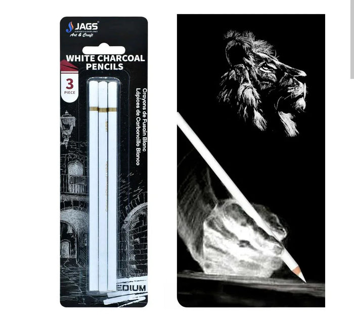 White Charcoal Pencils (3pcs) pack of 1