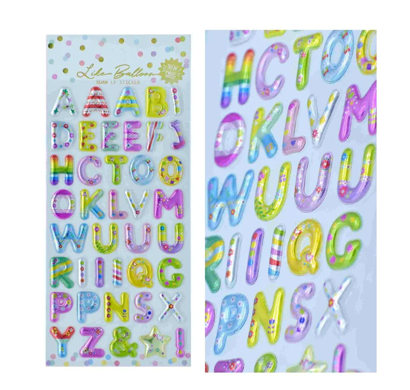 3D Stickers Alphabet Lite Balloon l Pack of 1