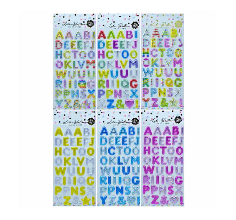 3D Stickers Alphabet Lite Balloon l Pack of 1