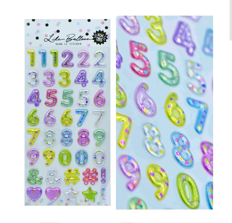 Stickers Number Lite Balloon TJK-A