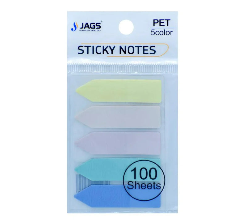 Jags Sticky Note Arrow Pastel 5 Colours 100 Sheets | JSNA05