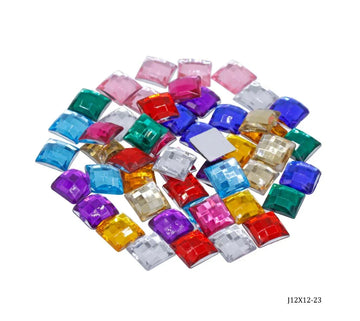 Kundan Diamond Square Stones Small 50Pcs for Crafts & Jewelry | S12 J12X12-23