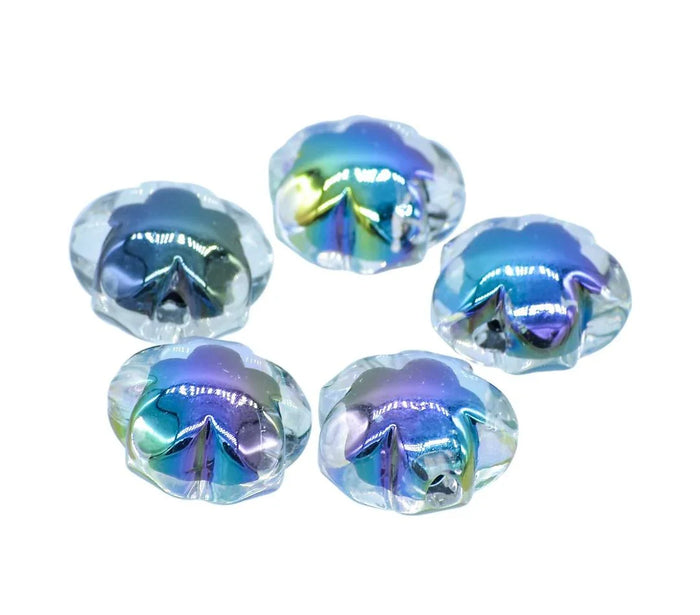 Beads Two Colour Rainbow Flower Set of 5Pcs for DIY Crafts & Jewelry | JCCP47
