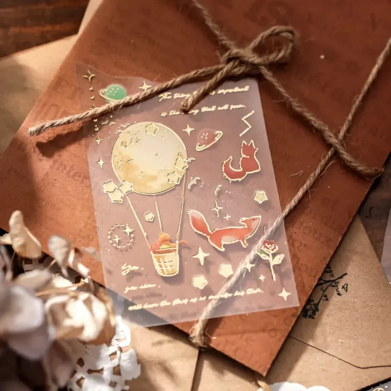 (Buy 1 Get 1 Free) Premium Goil foil Journaling Stickers l Pack of 4 Sheets l Elegant Nature Stickers for Scrapbooking & Planners