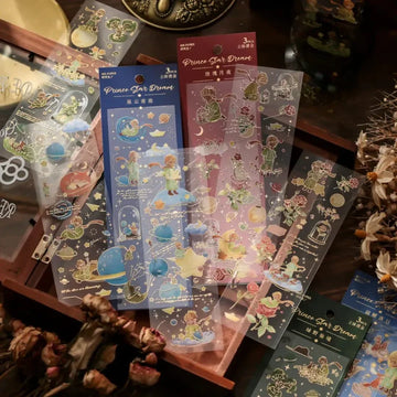 (Buy 1 Get 1 Free) Premium Goil foil Journaling Stickers l Pack of 4 Sheets l Elegant Nature Stickers for Scrapbooking & Planners