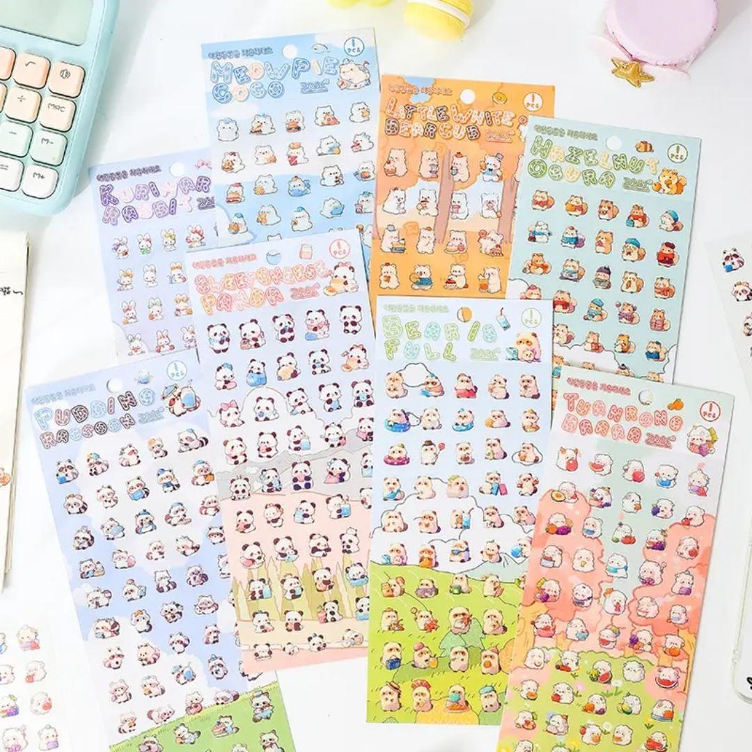 (Buy 1 Get 1 Free) Premium Kawaii Journaling Stickers l Pack of 1 Sheets l Elegant Nature Stickers for Scrapbooking & Planners