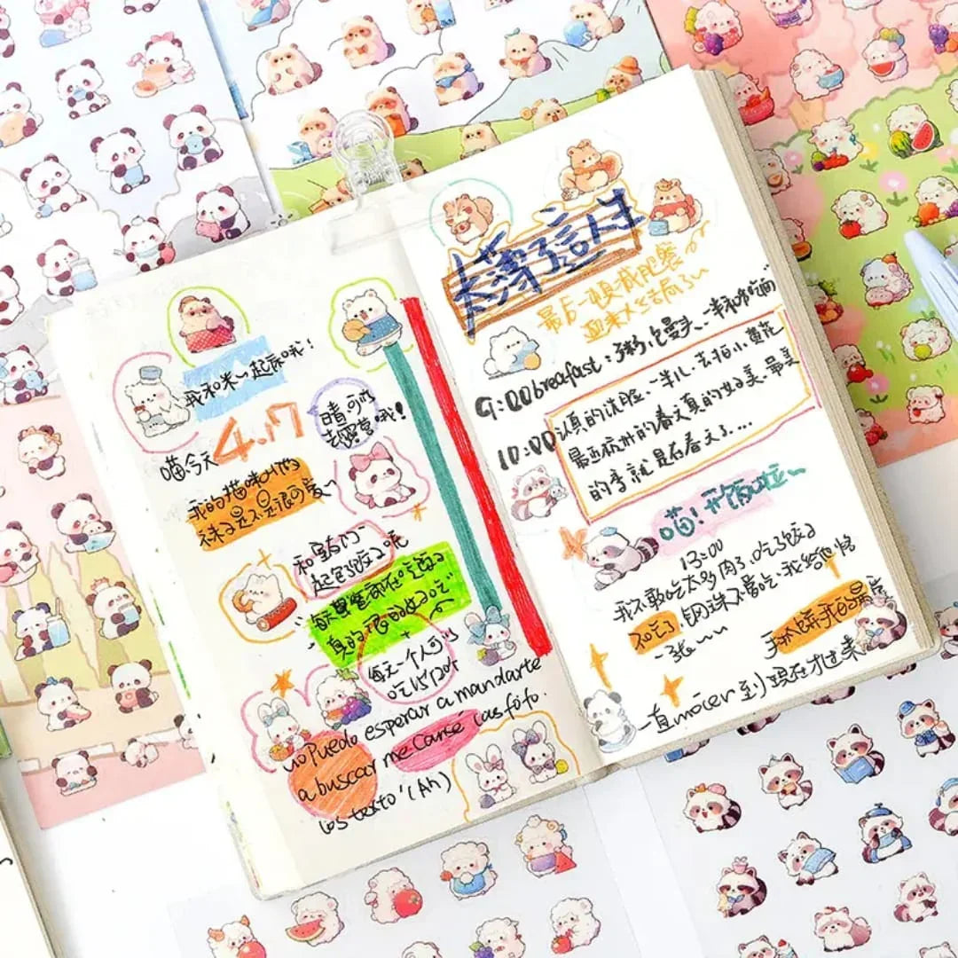 (Buy 1 Get 1 Free) Premium Kawaii Journaling Stickers l Pack of 1 Sheets l Elegant Nature Stickers for Scrapbooking & Planners