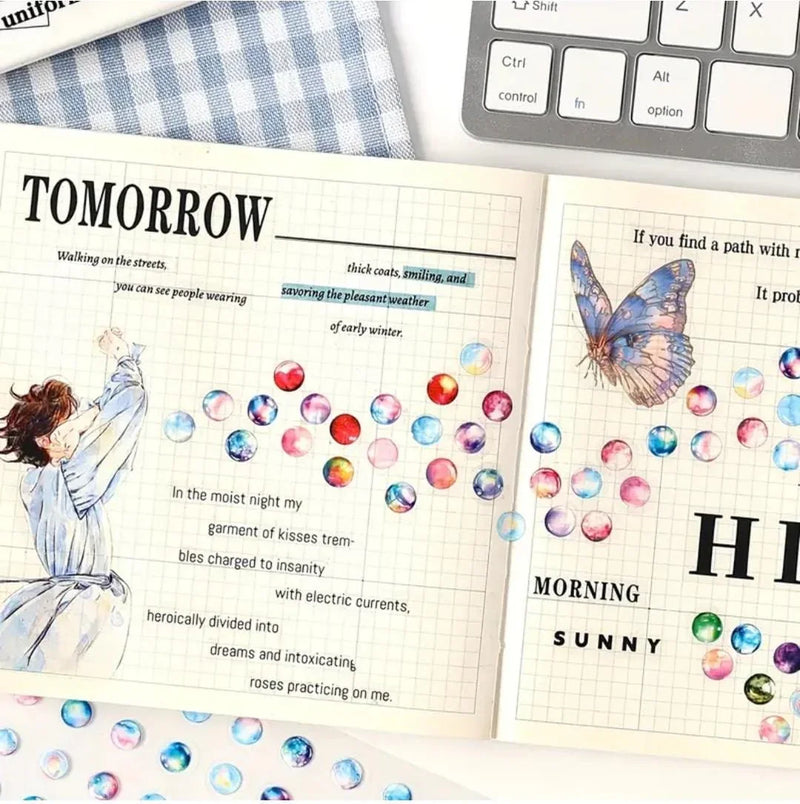 Buy 1 & Get 1 Free Premium Morandi Dotted Sticker Roll - 1 Roll of Adorable Journaling and Decorative Craft Stickers