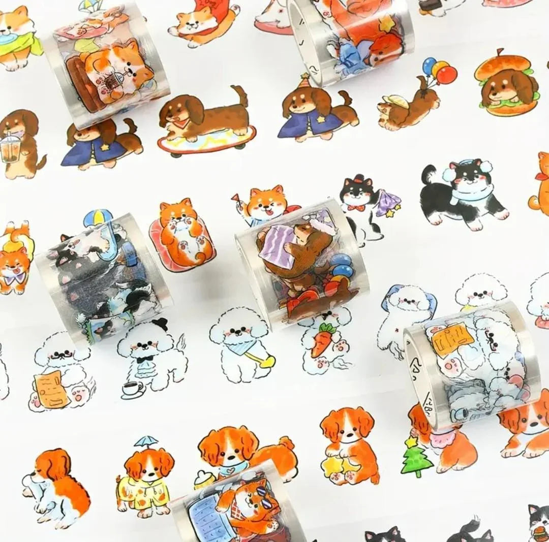 (Buy 1 Get 1 free ) Premium Pet Sticker Roll - 1 Roll of Adorable Journaling and Decorative Craft Stickers