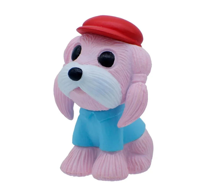 Miniature Puppy Figurine Red Riding Hood Pink Outfit – Cute Dog Decor | C0108-1