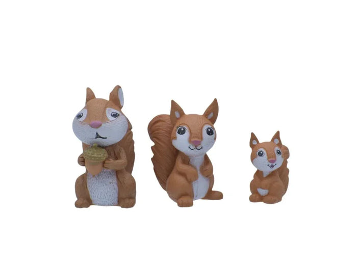 Miniature Squirrel Figurines Set of 3 – Cute DIY Decor | C0212-A