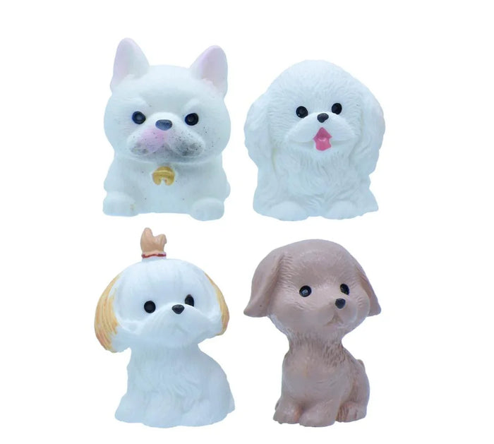 Miniature Dog Set – 4 Pcs Cute Puppy Figurines for Fairy Garden & DIY Crafts | C0457-C
