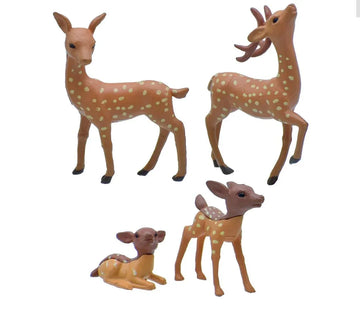 Miniature Deer Figurines Set of 4 – Cute DIY Decor | C1028-A