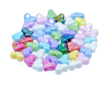Beads Small Heart Multicolour 25Gms JCCP20
