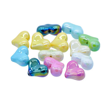 Beads Big Heart Multicolour 25Gms JCCP22