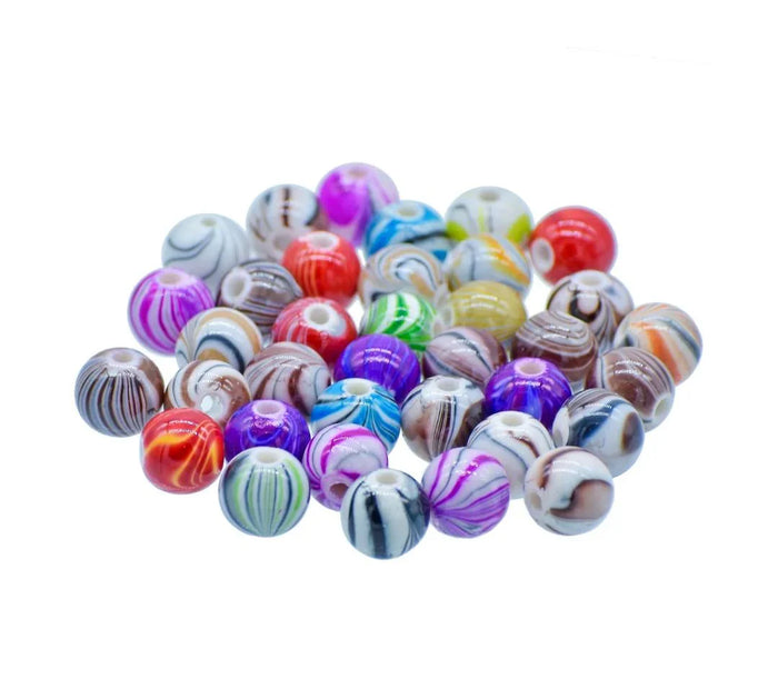 Craft Beads Printed MultiColour 10MM 20Gsm JBPM10MM for DIY Crafts & Jewelry