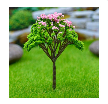 Artificial Miniature Green & Light Pink Tree 1 Pc FU-120GLP