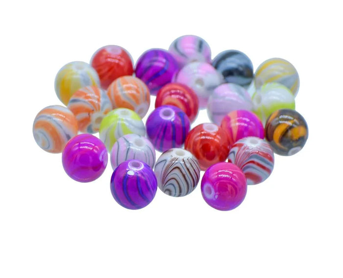 Craft Beads Printed MultiColour 12MM 20Gsm JBPM12MM
