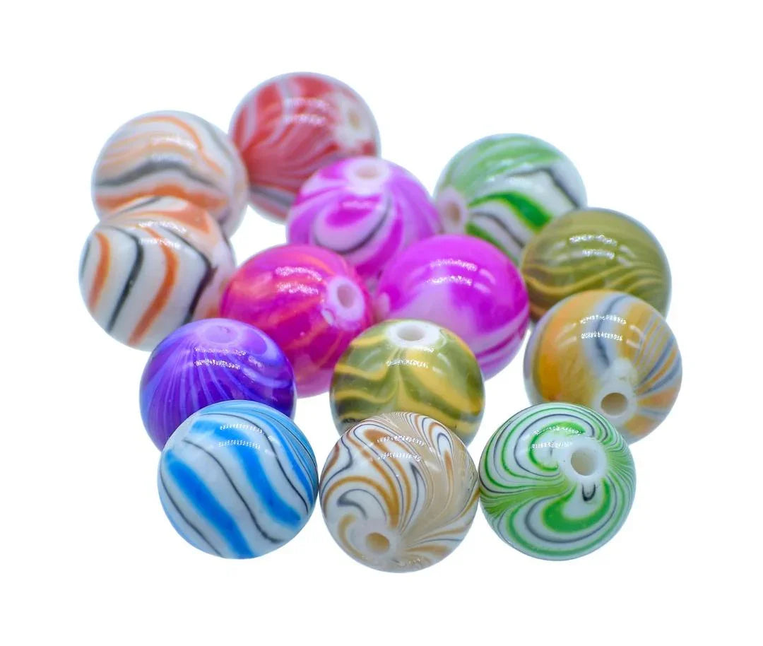 Craft Beads Printed MultiColour 14MM – JBPM14MM