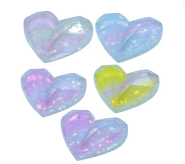 Miniature Crystal Heart 5Pcs Mix Colour – MMAN-54