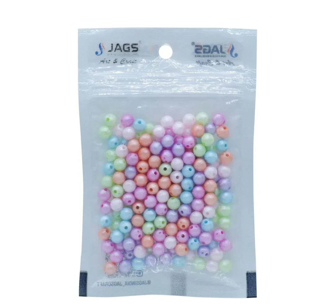 Craft Beads Round Pastel Mix Colours 6MM 20Gsm – JCBR01