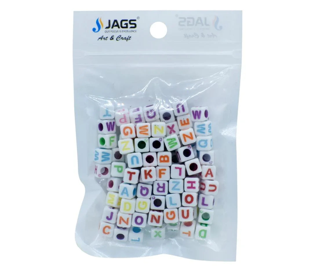 Craft Beads Alphabet Square Big 25gm 7X7MM – JCB207