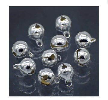 Mini Metal Bells Silver 10MM 10 Pc – JMMB30