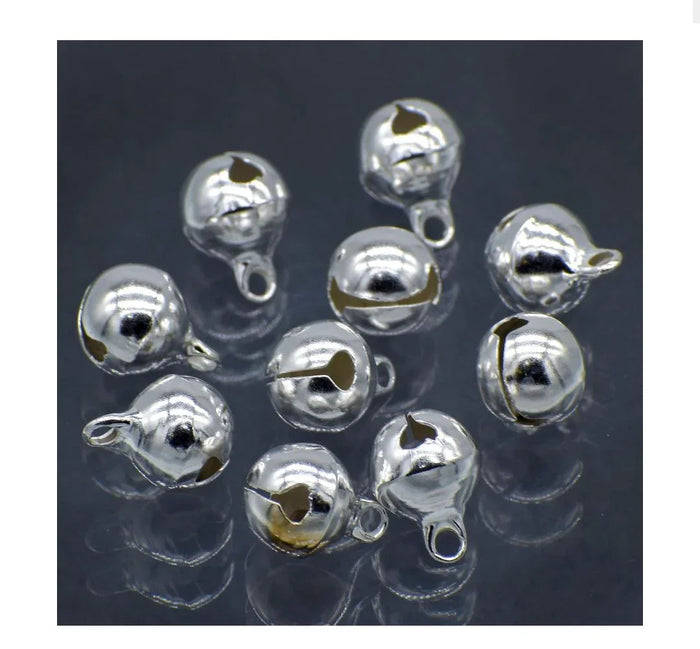 Mini Metal Bells Silver 10MM 10 Pc – JMMB30