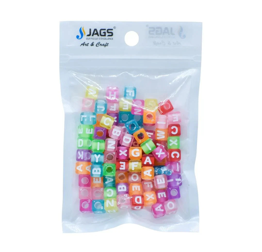 Craft Beads Alphabet Square Big 25gm 7X7MM – JCB205