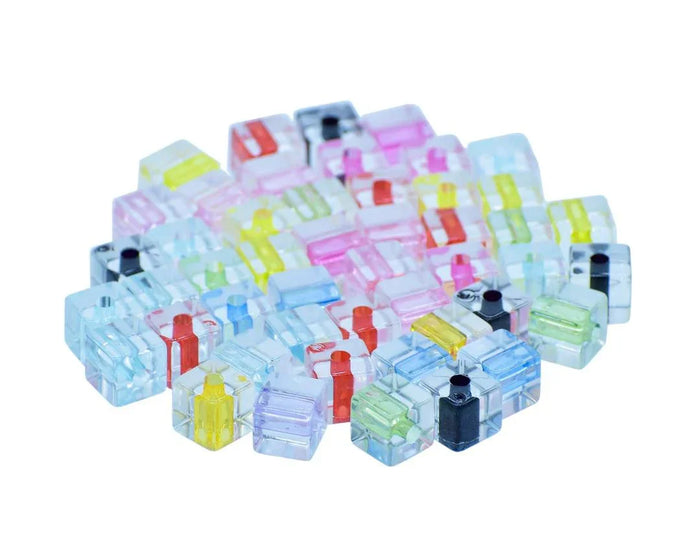 Beads Cube Transparent 2 Ton 25Gms – JCCP14