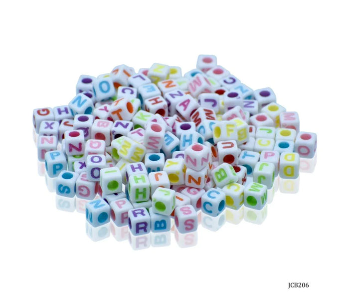 Craft Beads Alphabet Square Small 25gm 6X6MM – JCB206
